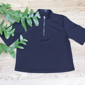 Forever 21 Black Zipper Crop Top